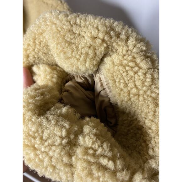 Free People Get Cozy Teddy Jacket Women's Medium Brown Fuzzy Oversize Boho Zip - Picture 4 of 10